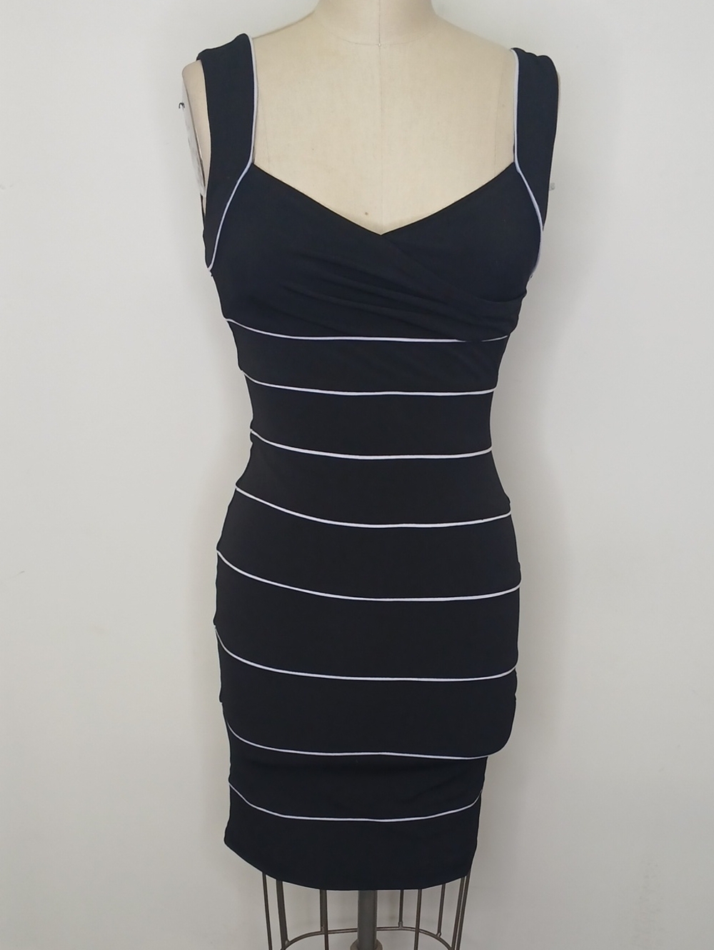 Black House White Market BHWM Instantly Slimming Black & White Bodycon Dress / 4